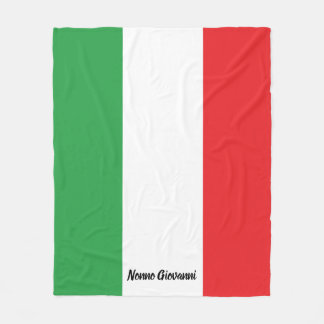 Bold Italian Flag of Italy Personalised Family Fleece Blanket