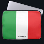 Bold Italian Flag Personalised Laptop Sleeve<br><div class="desc">This bold and simple green,  white and red of the Italian flag on a personalised laptop sleeve case.  It makes a wonderful gift for anyone who loves their Italian heritage. Great for home,  office,  or school!</div>
