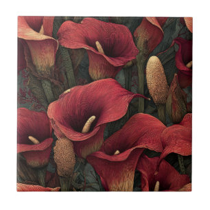 Bold Japanese Calle Lilies Tiles