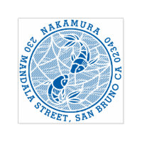 Bold Japanese Koi Pond Family Name Return Address