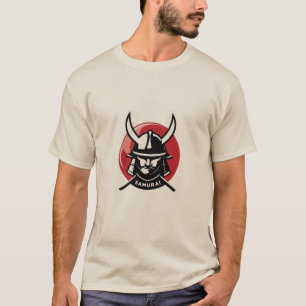 Bold Japanese Samurai Helmet Graphic Tee