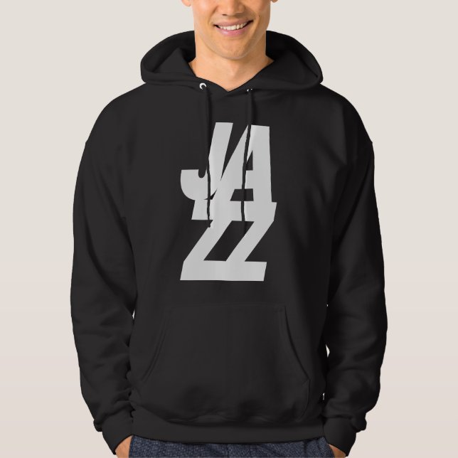 Bold Jazz Music logo design Hoodie (Front)