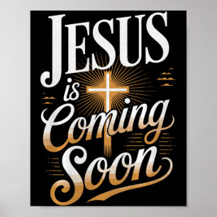 Bold Jesus Is Coming Soon Christian Apparel Premiu Poster