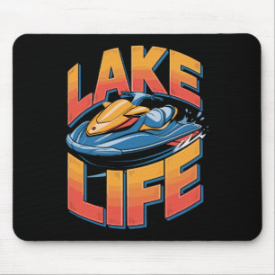 Bold Jet Skiing Lake Life Water Sport Art  Mouse Pad