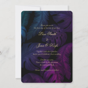 Bold Jewel Watercolor Tropical Wedding Invitations
