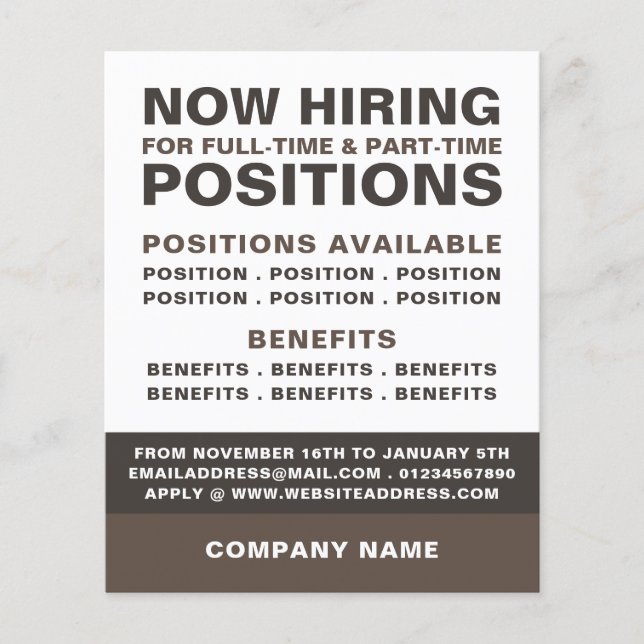 Bold Job Vacancy Recruitment Advertising Flyer (Front)