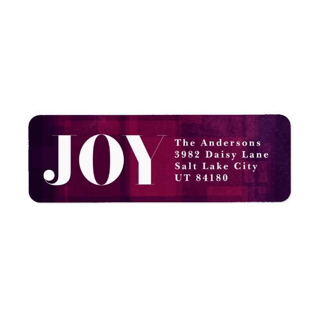 Bold Joy Purple Address Label Christmas Holiday (Front)