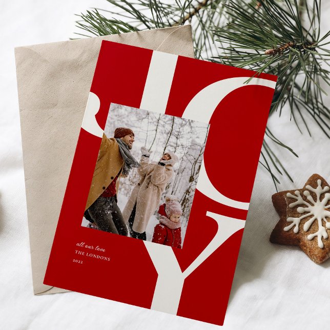 Bold Joy Red Christmas Holiday Photo (Creator Uploaded)