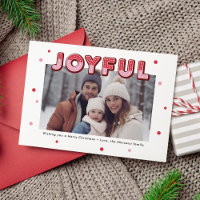 Bold Joyful 3D Typography Merry Christmas Photo 