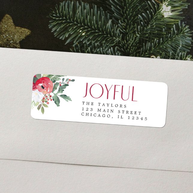 Bold Joyful Florals Red and Green (Bold Joyful Florals Red and Green Label)