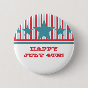 Bold July 4th Stars and Stripes Button