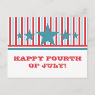 Bold July 4th Stars and Stripes Postcard