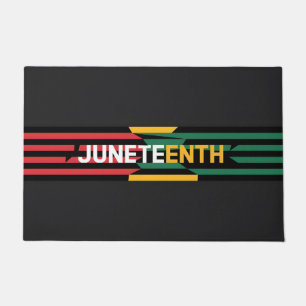 Bold Juneteenth Graphic Red, Yellow & Green Strip Doormat