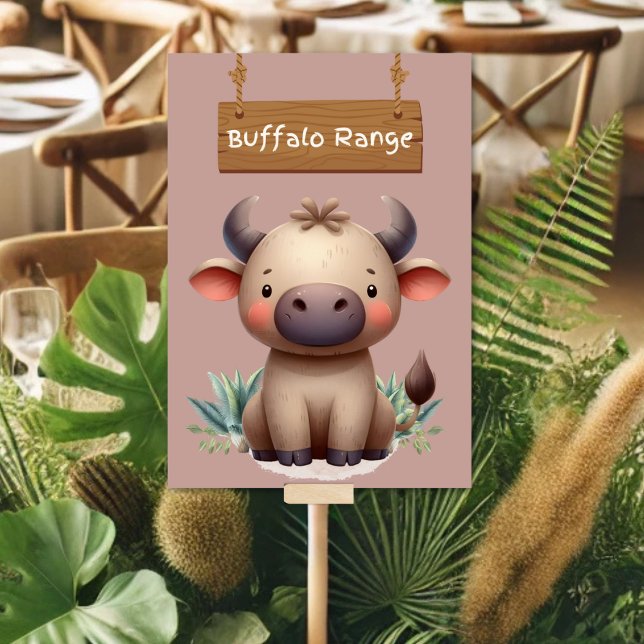 Bold Jungle Safari Buffalo Table Sign Number (Creator Uploaded)