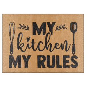 Bold Kitchen Sign With Whisk and Spatula Cutting Board