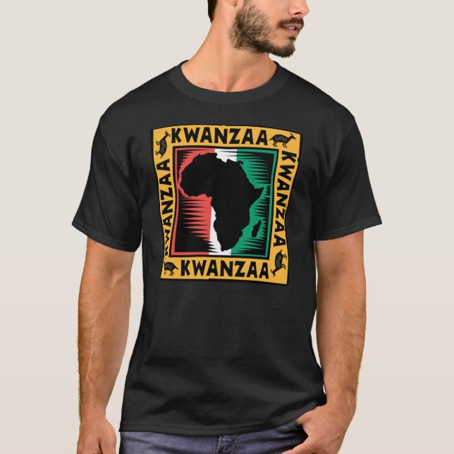 Bold Kwanzaa with Africa T-Shirt (Front)