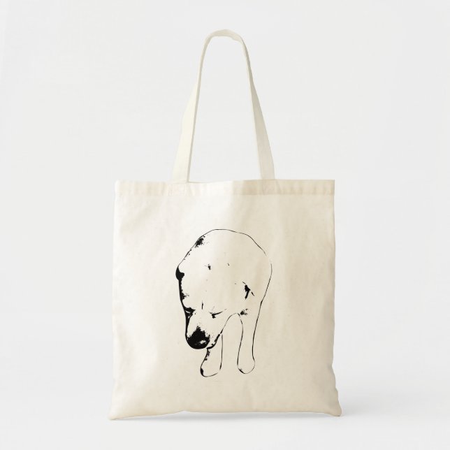 Bold Labrador Lines, Merry Head-Tilt Tote Bag (Front)