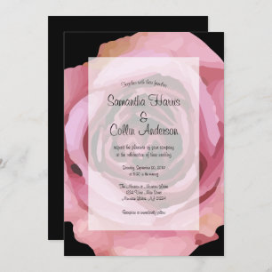 Bold Large Purple Spring Rose Wedding Invitation