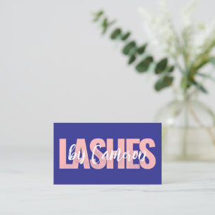 Bold Lash Artist Business Card Purple Background