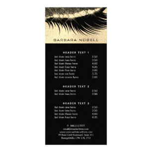 Bold Lashes Lash Makeup Service Menu Gold