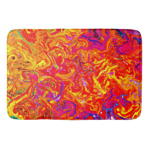 Bold Lava Colors Abstract Design Bath Mat