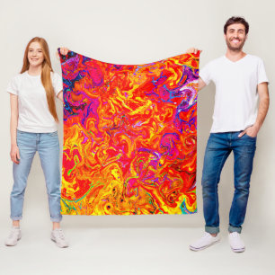Bold Lava Colors Abstract Design Fleece Blanket