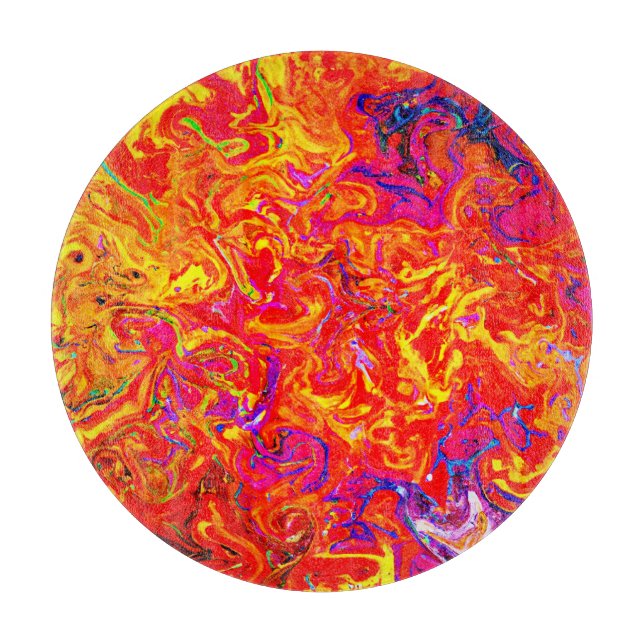 Bold Lava Colours Abstract Design Cutting Board (Front)