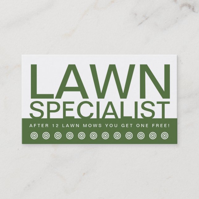 bold LAWN CARE customer loyalty card (Front)