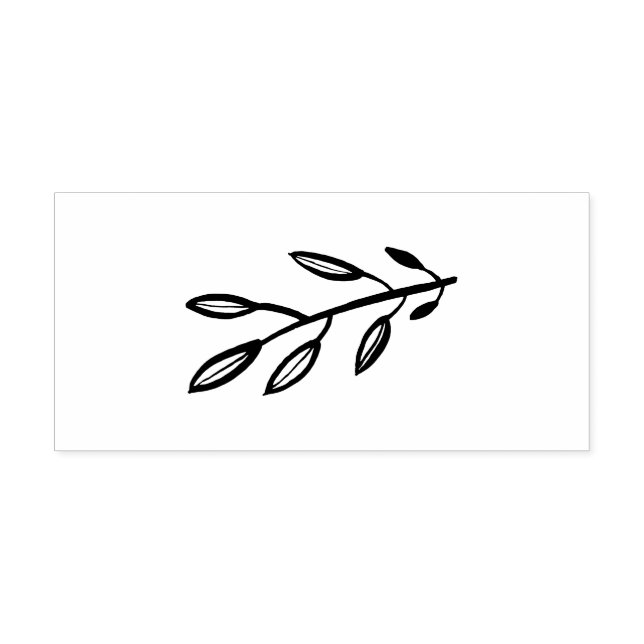 Bold Leaves Black Leaf Self Inking Rubber Stamp (Design)