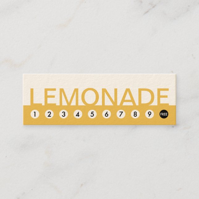 bold LEMONADE customer loyalty Card (Front)