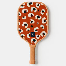 Bold Leopard Monogrammed Pickleball Paddle