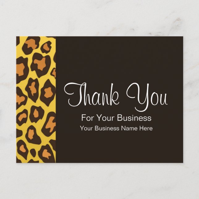 Bold Leopard Print :: Business Postcard Template (Front)