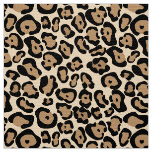 Bold Leopard Print Fabric Tan Black & Brown 