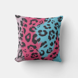 Bold Leopard Print in  Colours Design Cushion