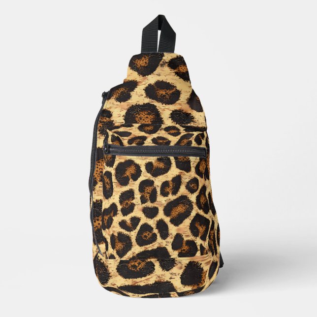 Bold Leopard Print Sling Backpack (Front)