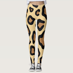 Bold leopard spots in tan and brown leggings