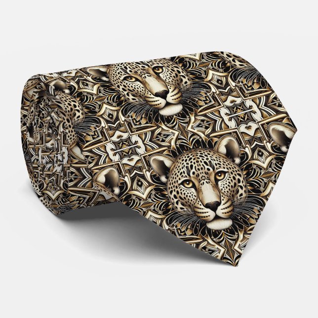 Bold Leopard Tie | Perfect for a Night on the Town (Rolled)