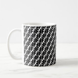 Bold Letter F Pattern Alphabet Coffee Mug