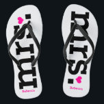 Bold Lettering (pink) Bride Jandals<br><div class="desc">Fun,  custom wedding flip flops</div>
