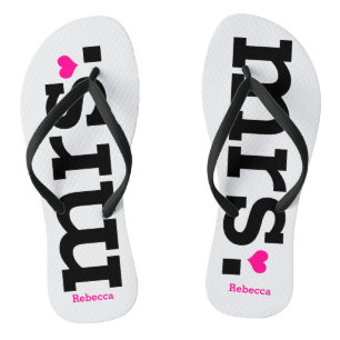 Bold Lettering (pink) Bride Jandals