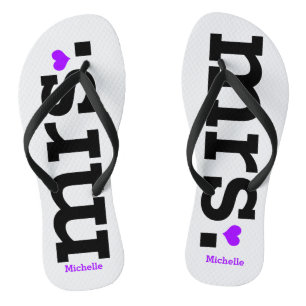 Bold Lettering (purple) Bride Jandals