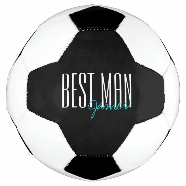 Bold Letters "Best Man" Personalised Wedding Party Soccer Ball (Front)