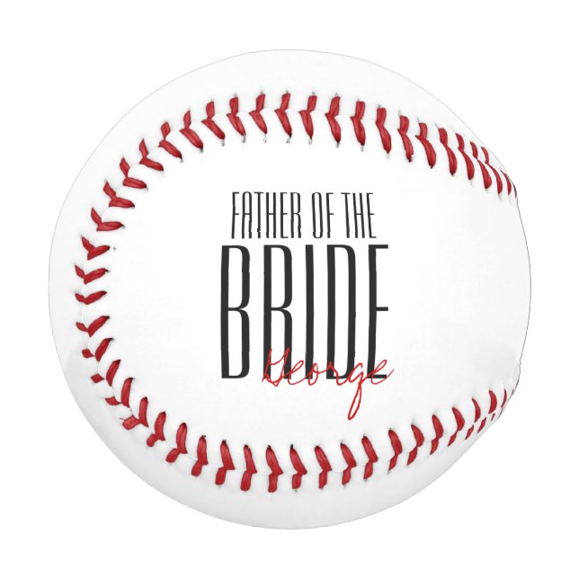 Bold Letters "Father of the Bride" Wedding Party Baseball (Front Left)