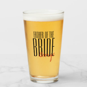 Bold Letters "Father of the Bride" Wedding Party Glass