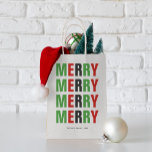 Bold Letters Festive "Merry" Christmas Small Gift Bag<br><div class="desc">Bright and festive personalised christmas and winter holidays design.</div>