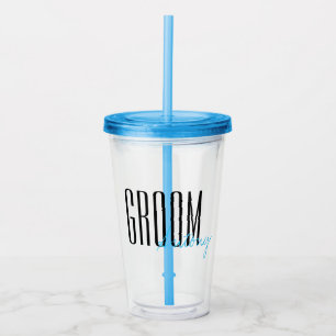 Bold Letters "Groom" Personalised Wedding Acrylic Tumbler