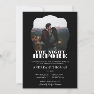 Bold Letters    Rehearsal Dinner Invitation