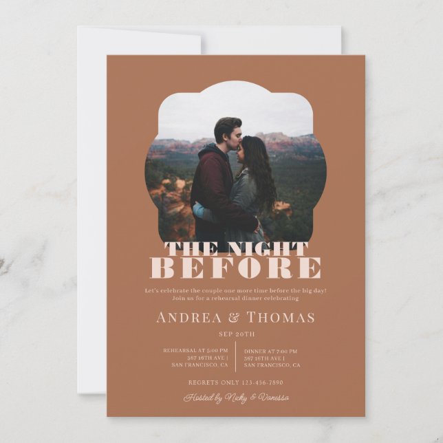 Bold Letters |  Rehearsal Dinner Invitation (Front)