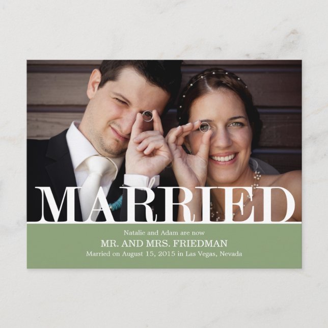 Bold Letters Wedding Announcement (Front)