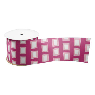 Bold Light Pink and White Funky Retro Satin Ribbon